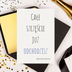 Minimalistyczna kartka z okazji zmiany pracy ze śmiesznym tekstem - Goodbye